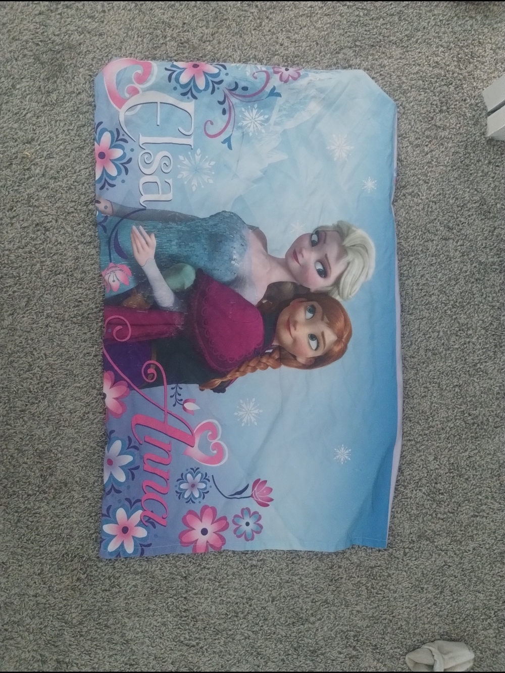 Disney Frozen Elsa & Anna Kids Bedding Pillowcase - Blue